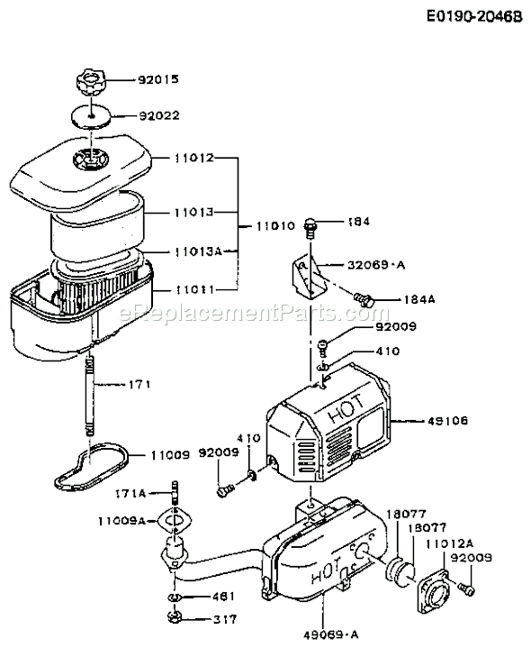 Kawasaki 4 Stroke Engine Fc290v Ereplacementparts Com