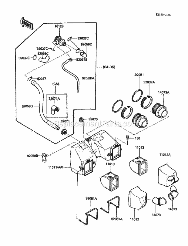 Kawasaki EN450-A2 Parts List and Diagram - (1986 ... kawasaki bayou 185 wiring diagram 