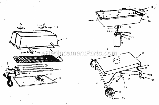 Kenmore 4151807 Portable Electric Grill Replacement_Parts Diagram
