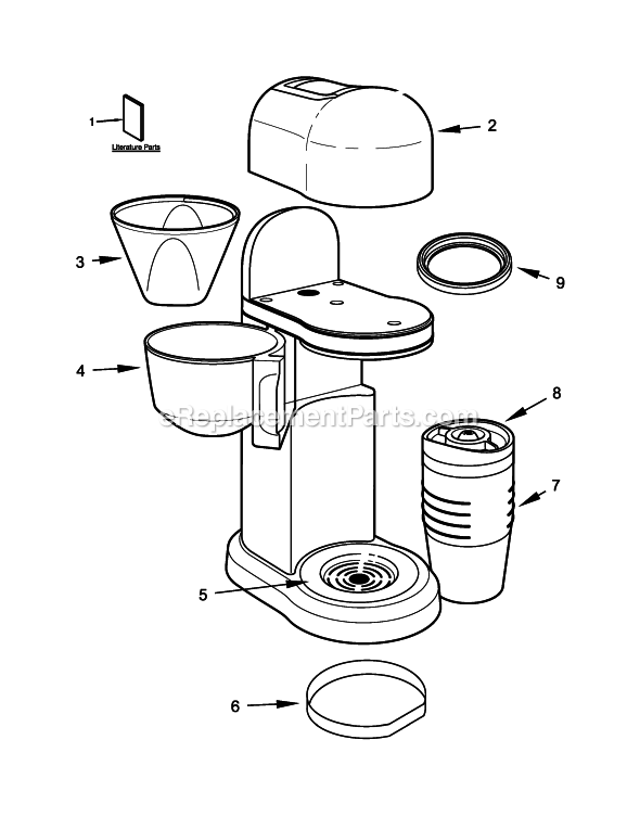 KitchenAid 5KCM0402BOB0 And Travel Mug Coffee Maker Diagram Diagram