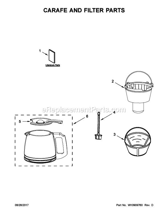 KitchenAid 5KCM1204BOB0 Coffee Maker Diagram Diagram