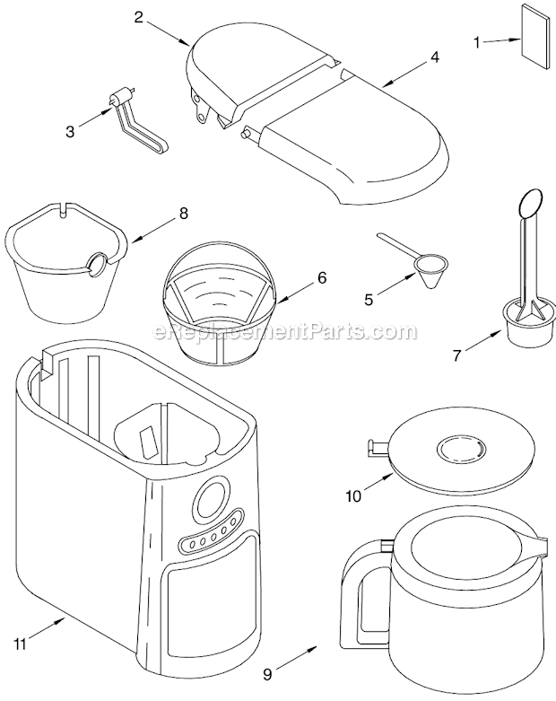 KitchenAid KCM511ER0 Empire Red 10-Cup Coffee Maker Page A Diagram