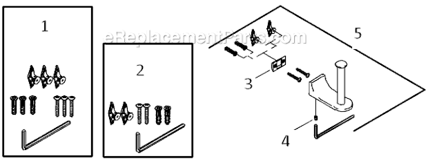 Kohler K-11583 Loure Vertical Toilet Tissue Holder Page A Diagram