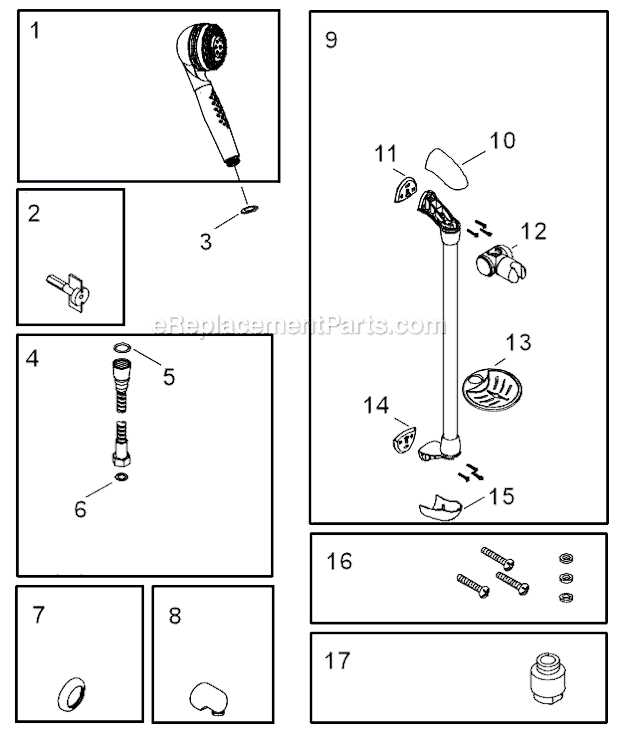 Kohler K-9515 Mastershower Adjustable Wall Bracket Page A Diagram