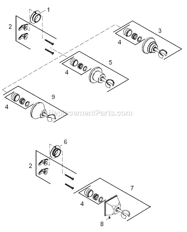Kohler K-975 Stillness Adjustable Wall-Mount Bracket Page A Diagram