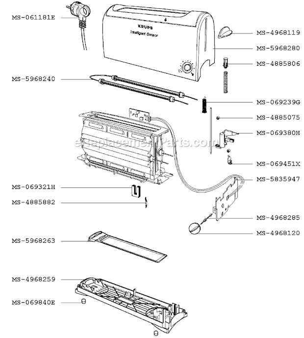 Krups F1667056(0) Toaster Page A Diagram