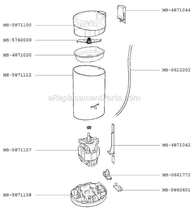 Krups F2037051(C) Coffee Mill Page A Diagram