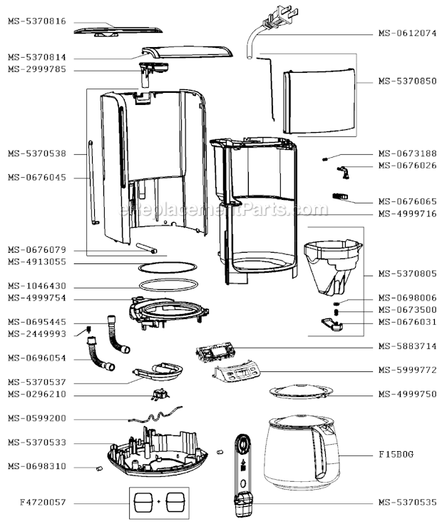 Krups FME414(0) Coffee Maker Proaroma 12 Time Page A Diagram