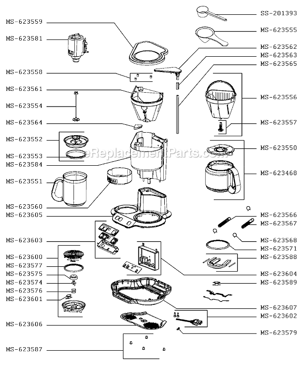 Krups KM310850/6M0 Coffee Maker Caf and Latte Page A Diagram