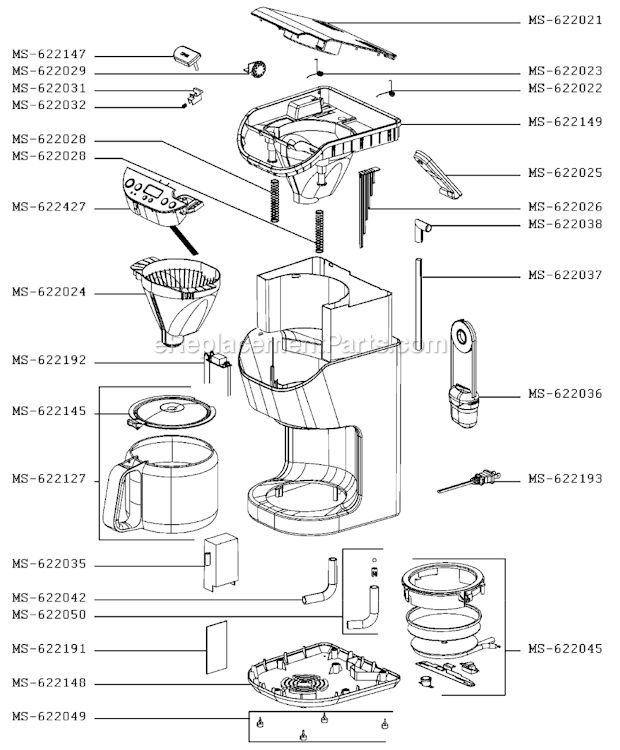 Krups KM506550/5CA Coffee Maker Dahlstrom Page A Diagram