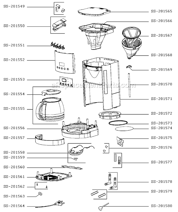 Krups KM730D50/3DA Coffee Maker Page A Diagram