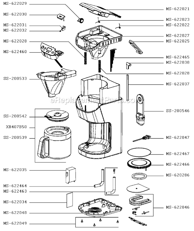 Krups KT406550/5CB Coffee Maker Dahlstrom Therm Timer Page A Diagram