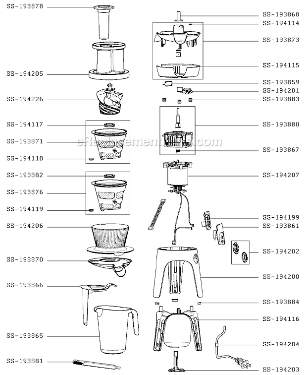 Krups ZB500E52/350 Juice Extractor Page A Diagram