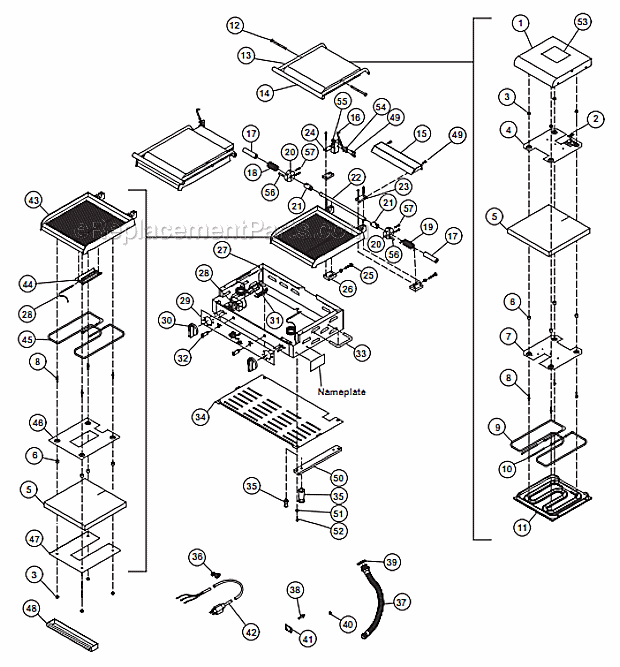Lang PBF12S Two Sided Grill Page A Diagram