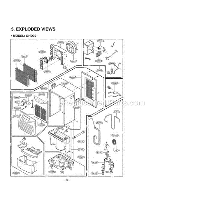 LG GHD30 (AWYAUSH) Dehumidifier Section Diagram
