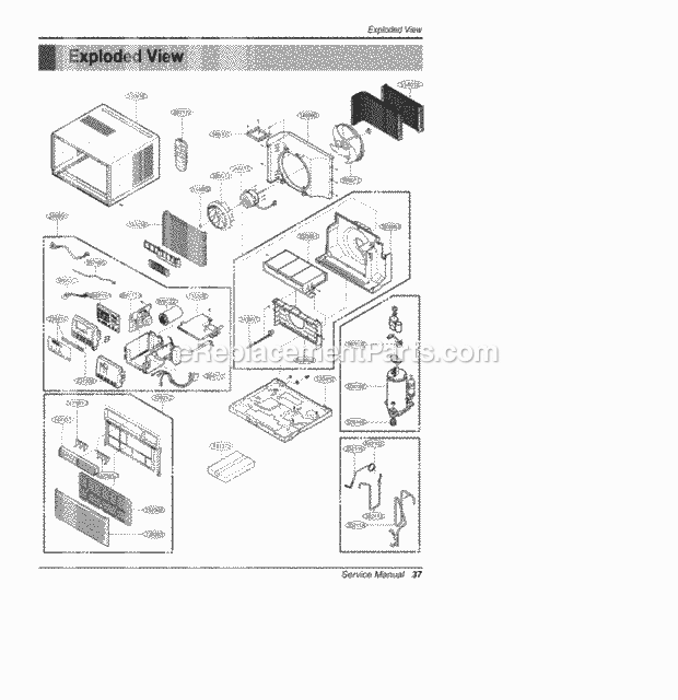 LG L1006R Room A/C Exploded View Exploded View Service Manual Diagram