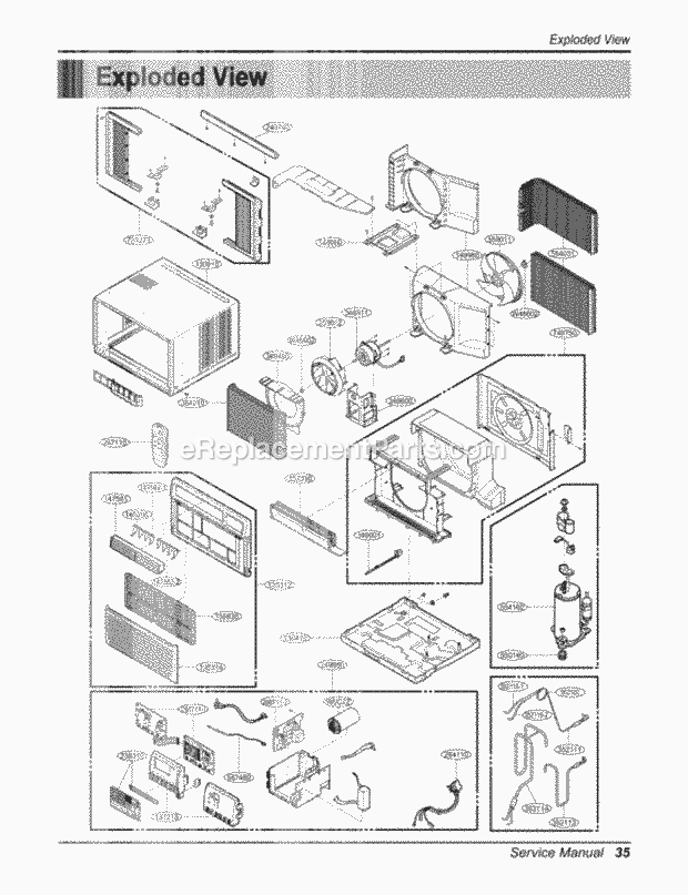 LG L1804R (L1804RY7) Room A/C Service Manual Exploded View Exploded View Diagram