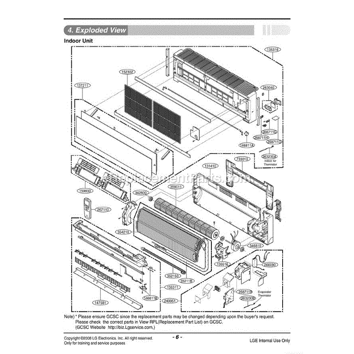 LG LAN095HV (ANCBEUS) Air Conditioner Section Diagram