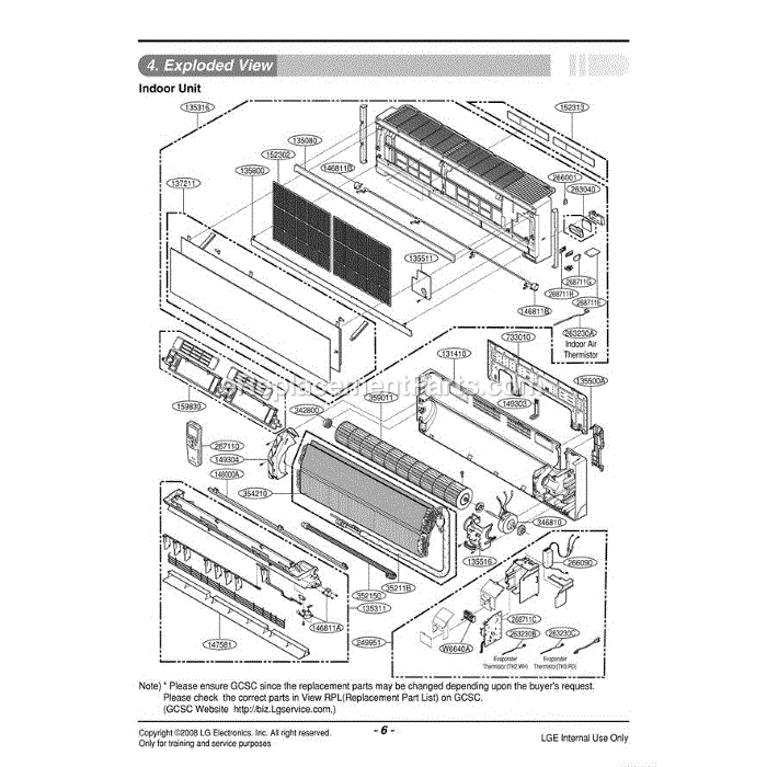 LG LAN185HV (ANCBEUS) Air Conditioner Section Diagram