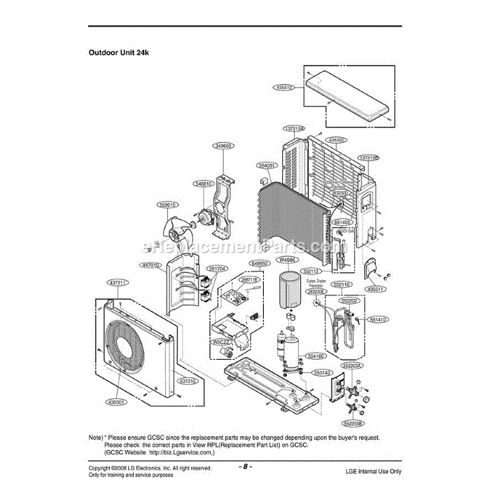 LG LAU245HV (ANCBEUS) Air Conditioner Section Diagram
