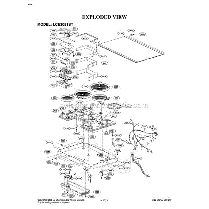 LG LCE3081ST (ASTLLGA) Electric Range Section Diagram