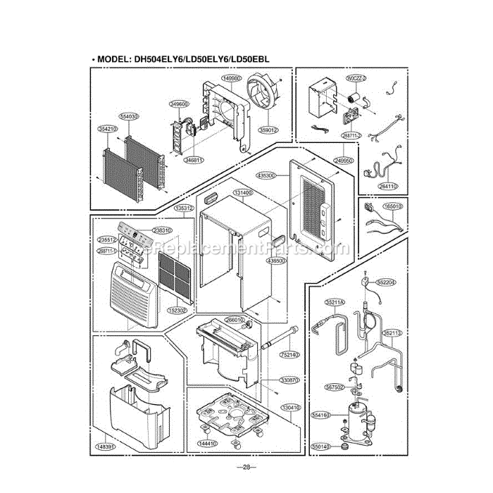 LG LD50EBL (ABKAUSL) Dehumidifier Section Diagram