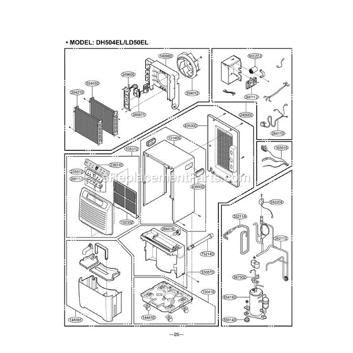 LG LD50ELY5 (AWYAUSL) Dehumidifier Section Diagram