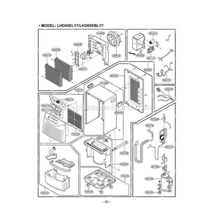 LG LHD65EBLY7 (ABKAHDP) Dehumidifier Section Diagram
