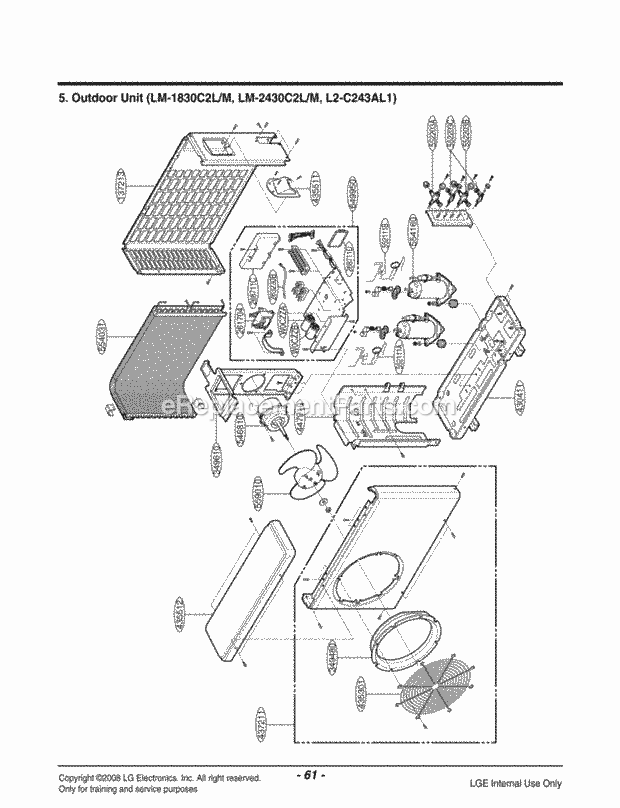 LG LMU1830C2L Mfg Number Amb6eus, Air Conditioner Air Conditioner Exploded View 1 Diagram