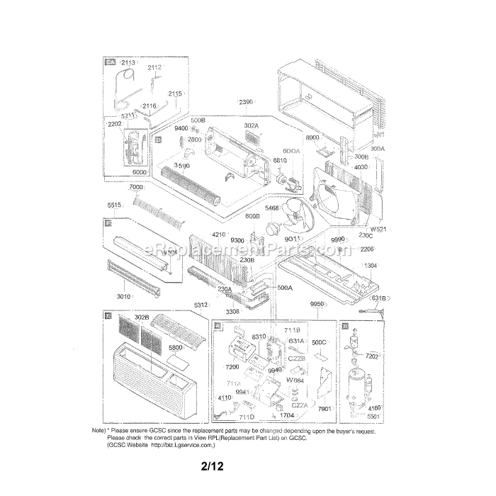 LG LP073HD2A Package Unit Exploded View Diagram