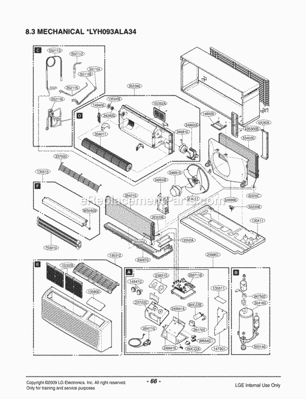LG LP091HEM Combined Units Package Unit Air Conditioner Exploded View 1 Diagram