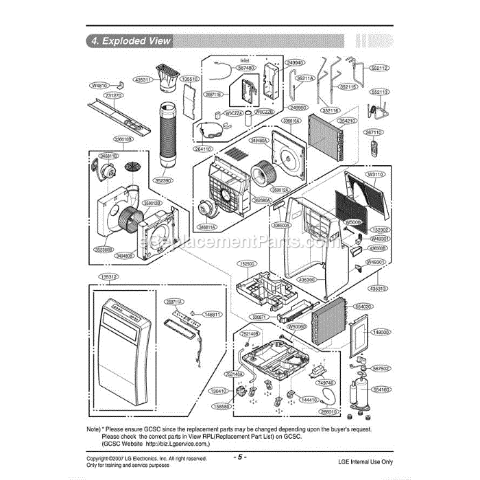 LG LP1200DXR (AWSAHDP) Air Conditioner Section Diagram