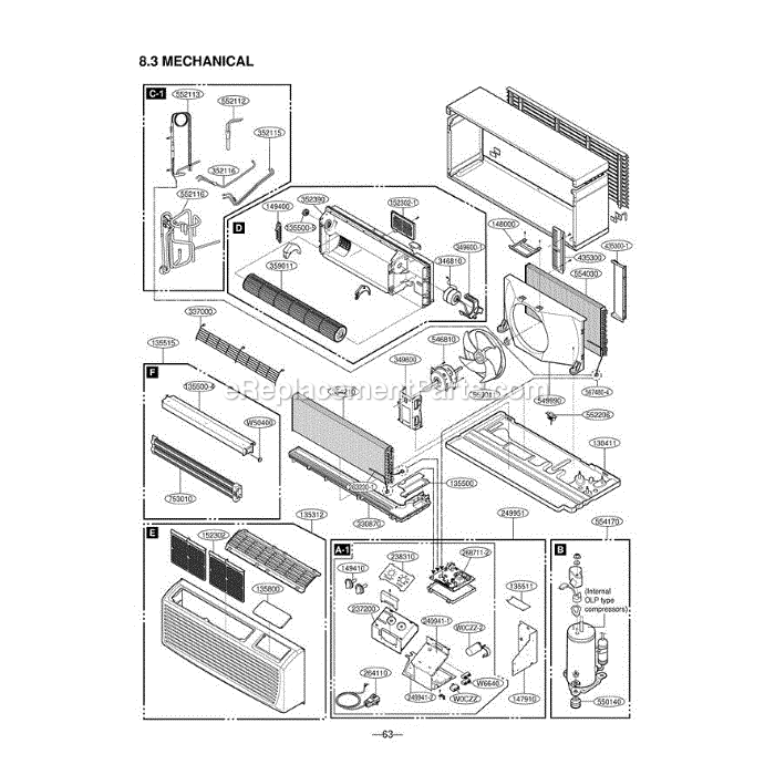 LG LP121HEM (ASBBEUS) Air Conditioner Section Diagram