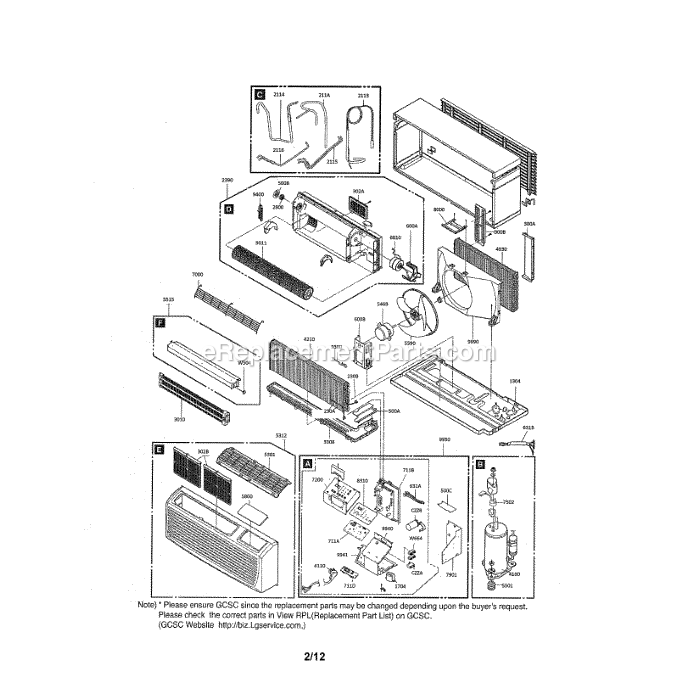 LG LP123CD3A Package Unit Exploded View Diagram