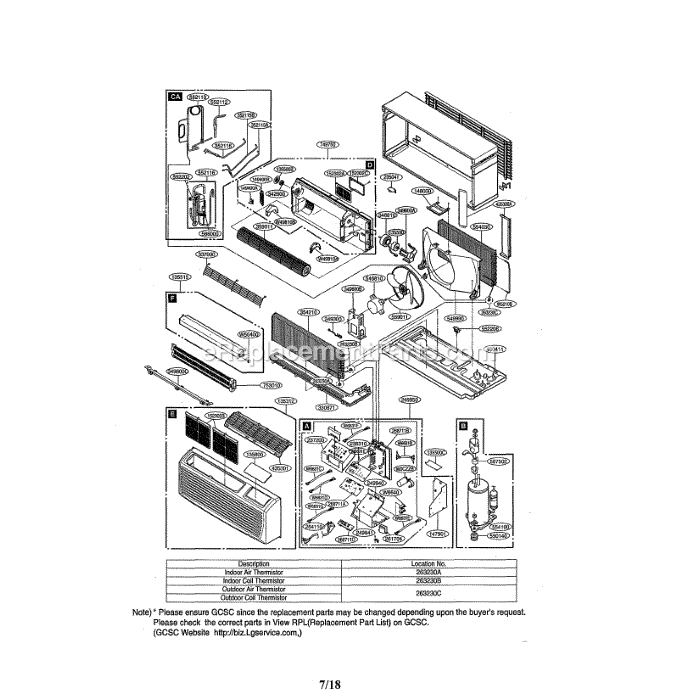 LG LP123HD3B (00) Air Conditioner Package Unit Diagram