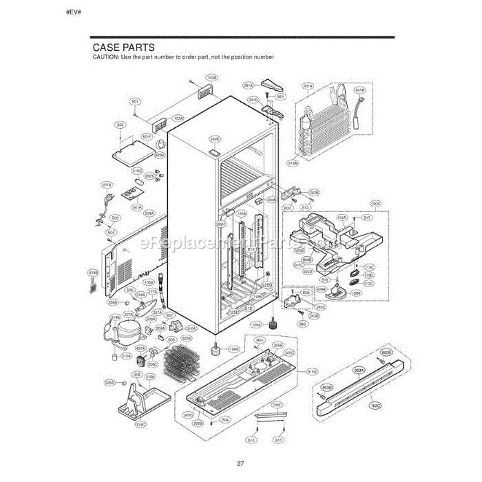 LG LRTN22310WW (ASWCLGA) Refrigerator Section (1) Diagram