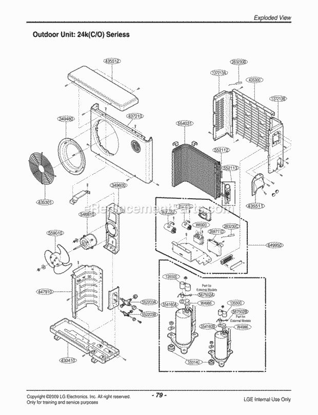 LG LSU242CE Room A/C Air Conditioner Exploded View 1 Diagram