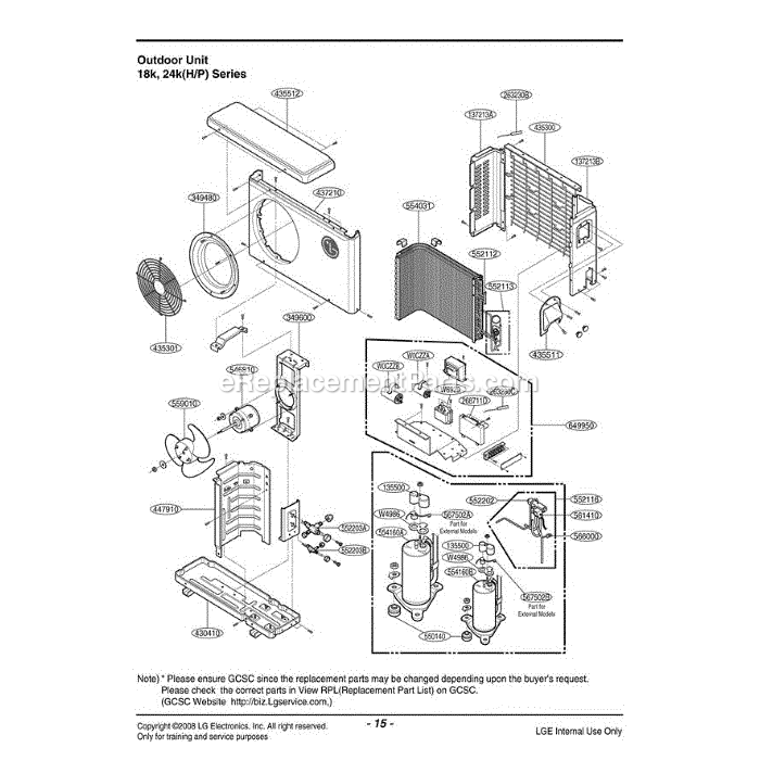 LG LSU242HE (AWHBEUS) Air Conditioner Section Diagram