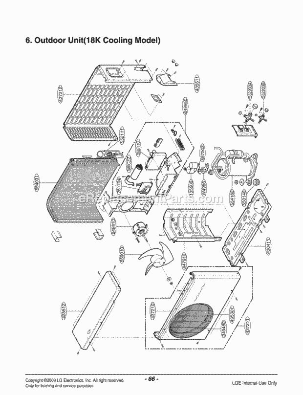 LG LSUK1830CL Room A/C Air Conditioner Exploded View 1 Diagram
