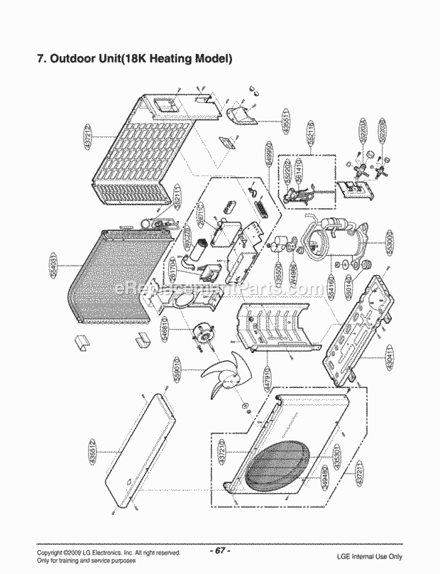 LG LSUK1830HL (LSUK1830HL) Room A/C Air Conditioner Exploded View 1 Diagram