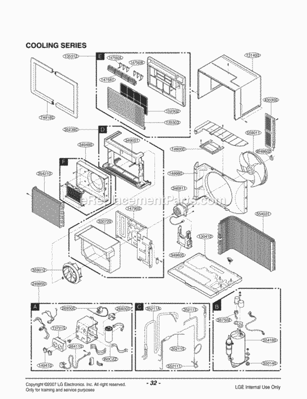 LG LT1210C Room A/C Air Conditioner Exploded View 1 Diagram