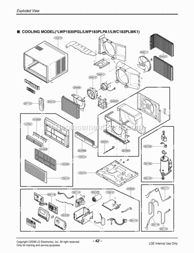 LG LW1800ER Room A/C Air Conditioner Exploded View 1 Diagram