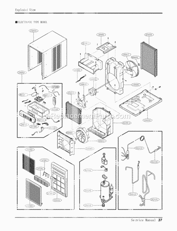 LG LWHD1000CR (LWHD1000CRY7) Room A/C Exploded View Electronic Type Model Diagram