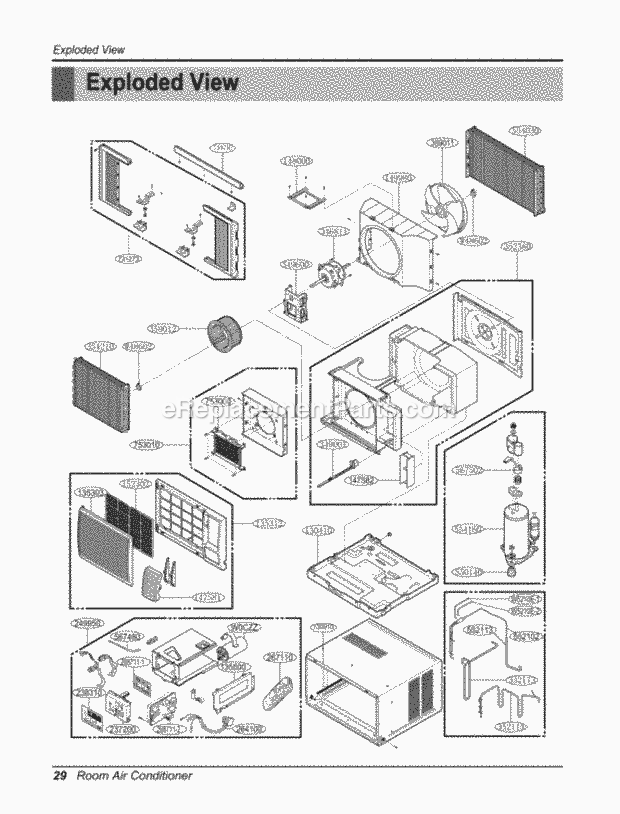 LG LWHD1200HR (LWHD1200HRY7) Room A/C Room Air Conditioner Exploded View Exploded View Diagram