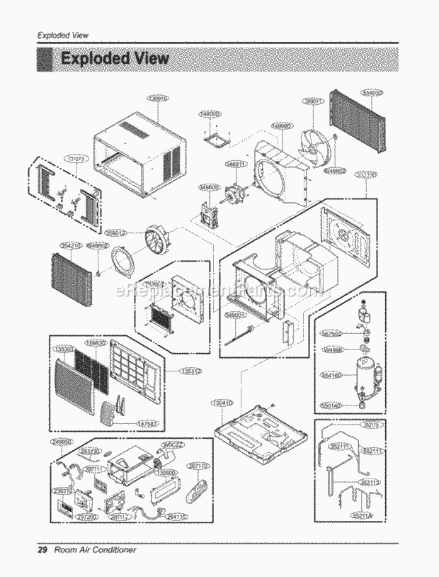 LG LWHD7000HR (LWHD7000HRY7) Room A/C Room Air Conditioner Exploded View Exploded View Diagram