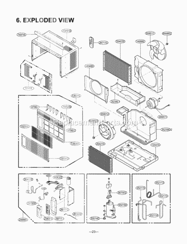LG LWHD8008RAWYAHDP Mfg Number Awyahdp, Air Conditioner Exploded View Diagram