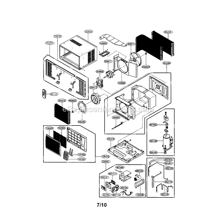 LG M1203R Room Air Conditioner Room A / C Diagram