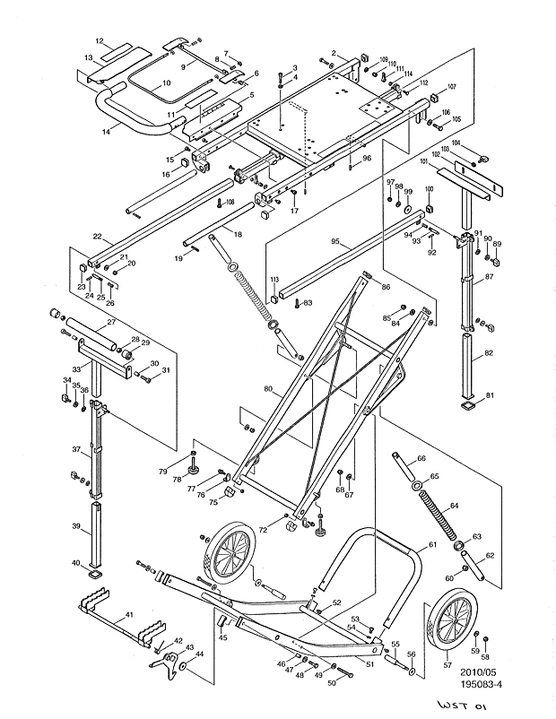 Makita 195083-4 Miter Saw Stand Page A Diagram