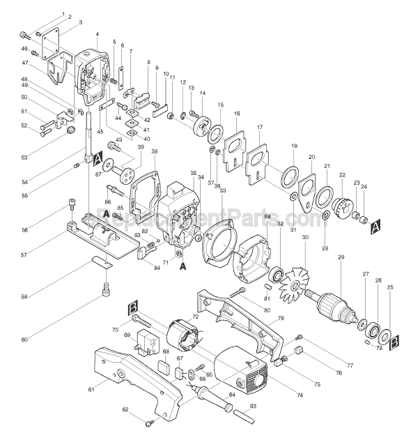 Makita 4301BV Jig Saw Page A Diagram