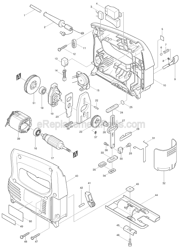 Makita 4324 Jig Saw Page A Diagram